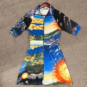 Moschino Multicolor Space-Themed Dress
